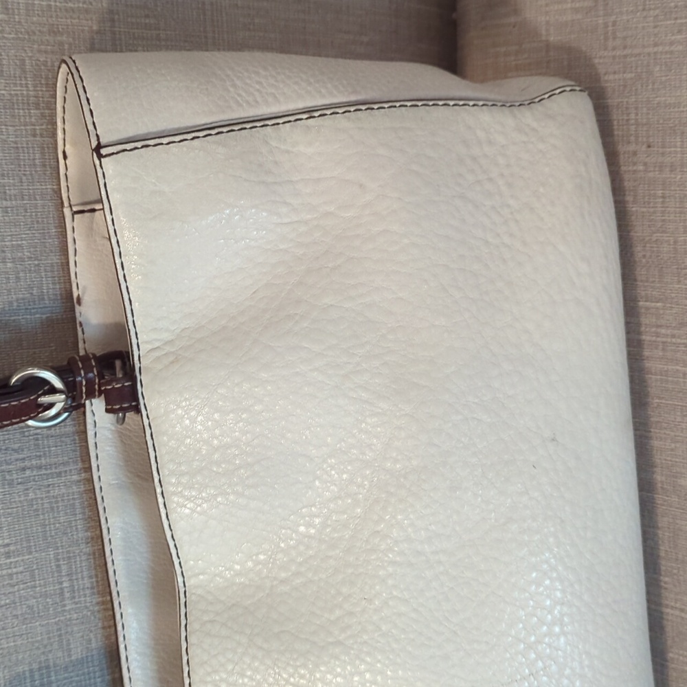 Coach Chelsea East West Leather Shoulder Bag Tote Sand Cream Brown - Picture 6 of 12